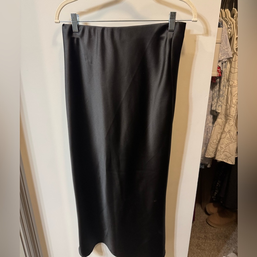 Zara Satin Midi Skirt